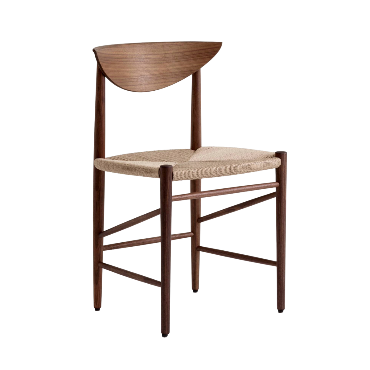 DRAWN HM3 chair in oiled walnut with a woven seat