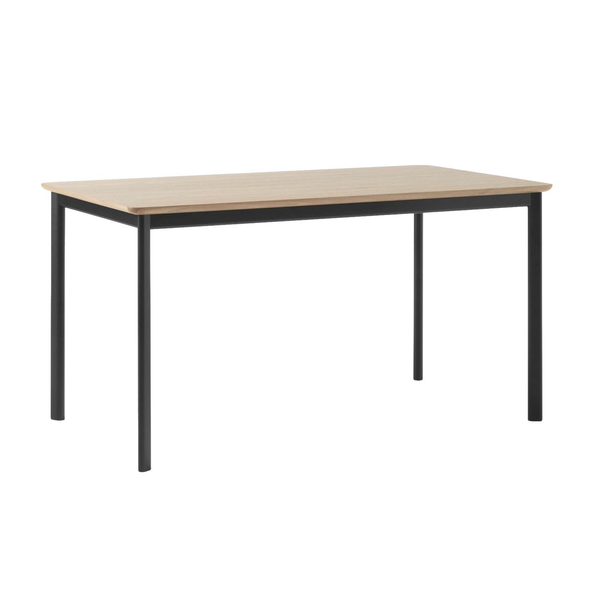 DRIP table with an oak top and black base