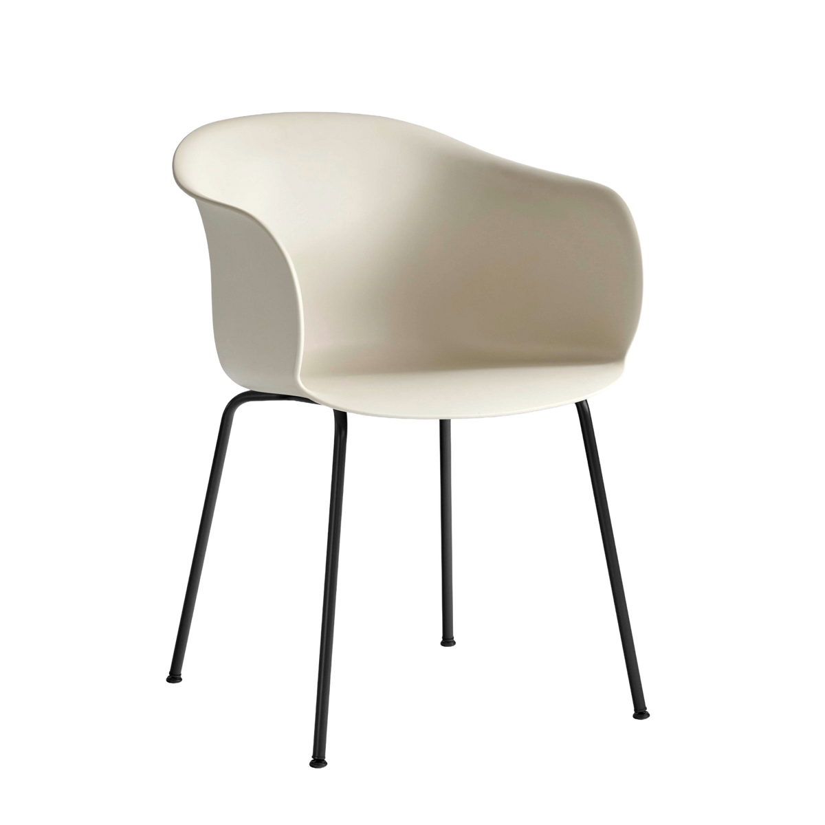ELEFY JH28 Chair in Beige with Black Steel Base