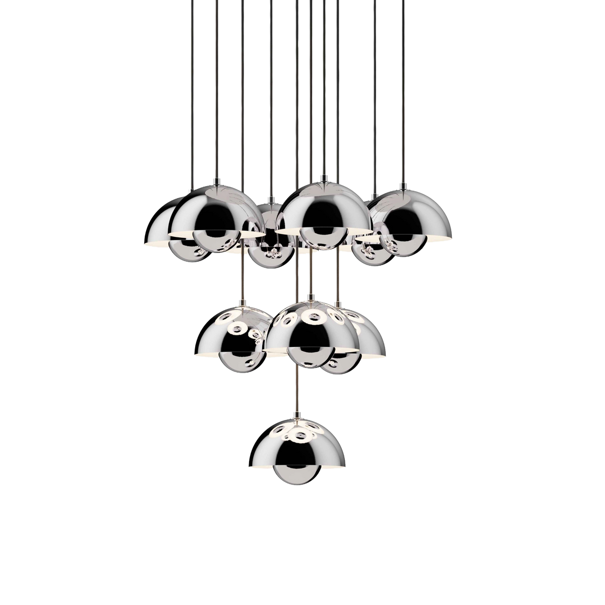 FLOWERPOT VP10 Chrome Chandelier