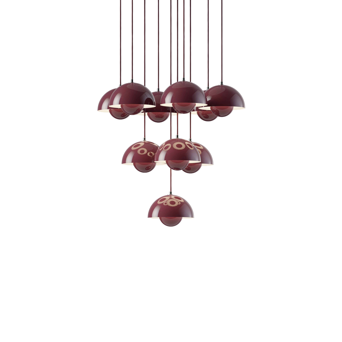FLOWERPOT VP10 chandelier in dark plum