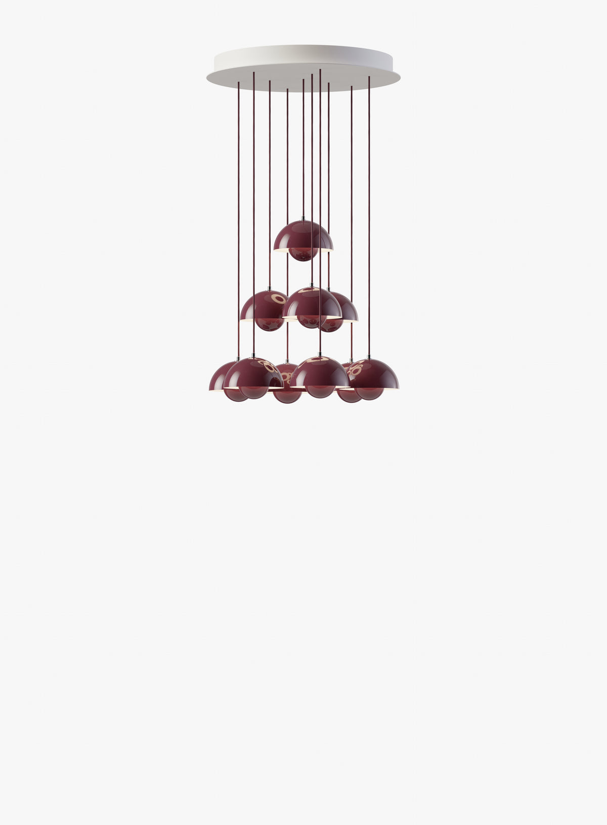 FLOWERPOT VP1 chandelier in dark plum