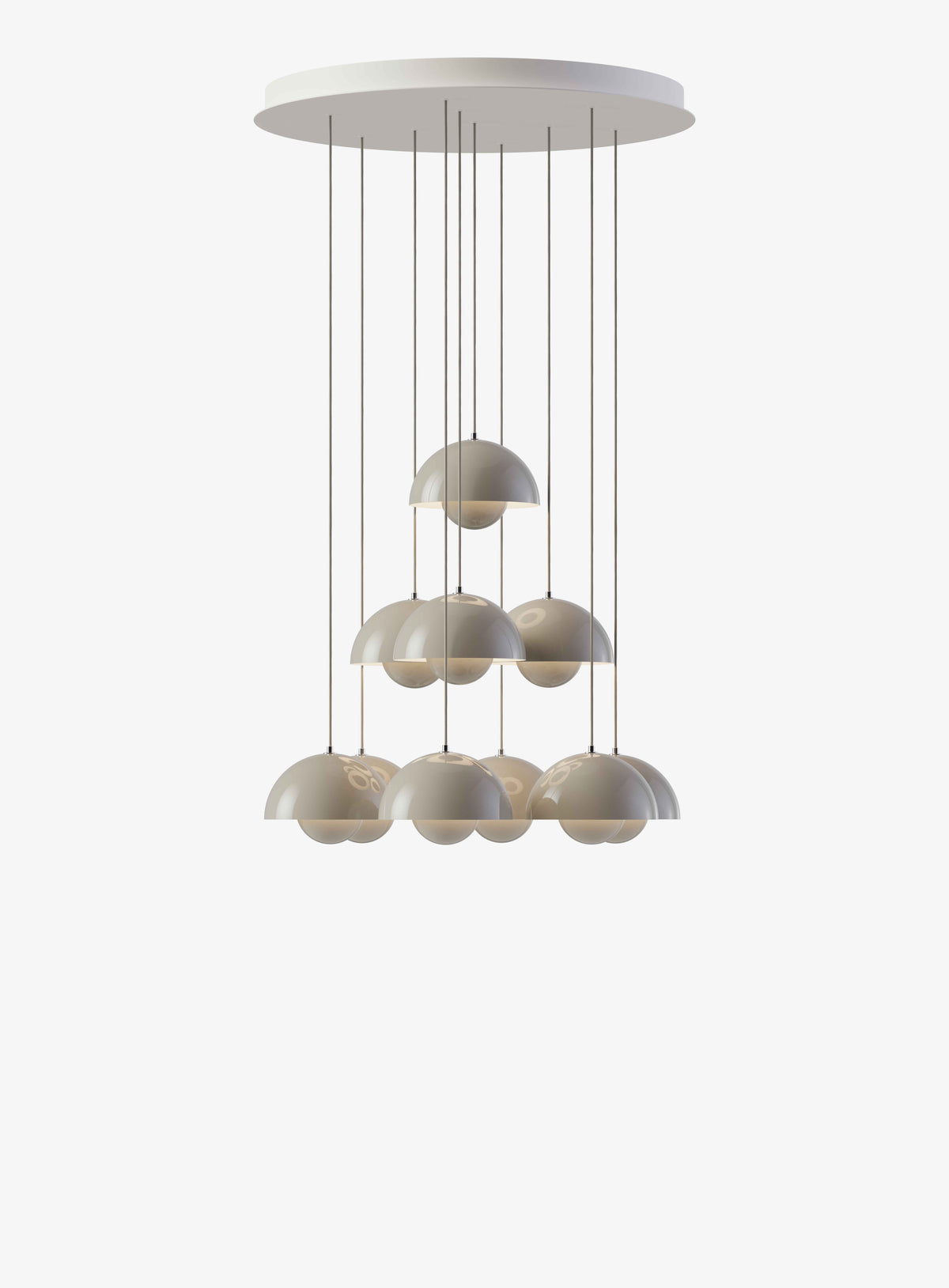 FLOWERPOT VP1 chandelier in gray-beige