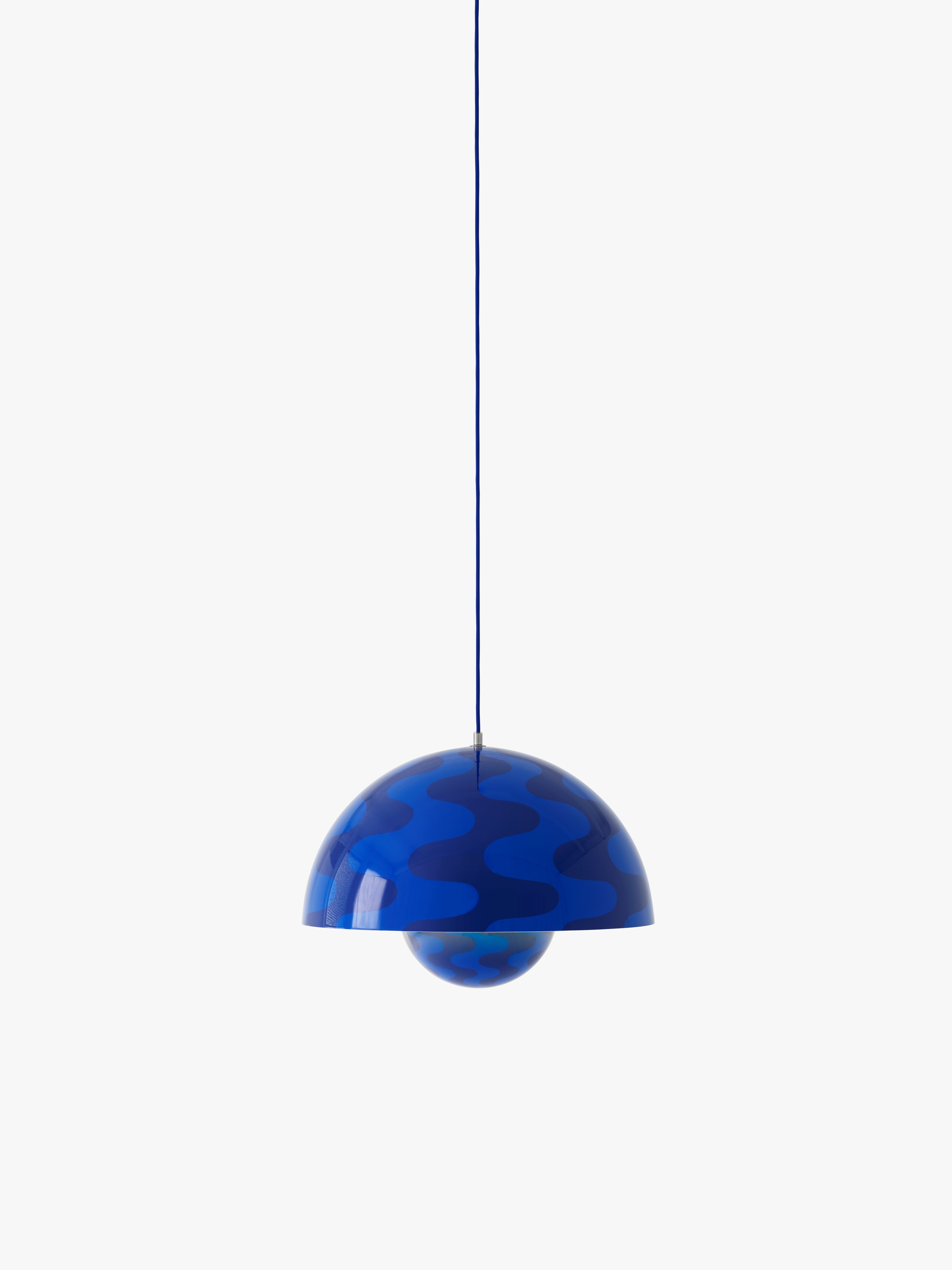 FLOWERPOT pendant lamp in blue-navy pattern