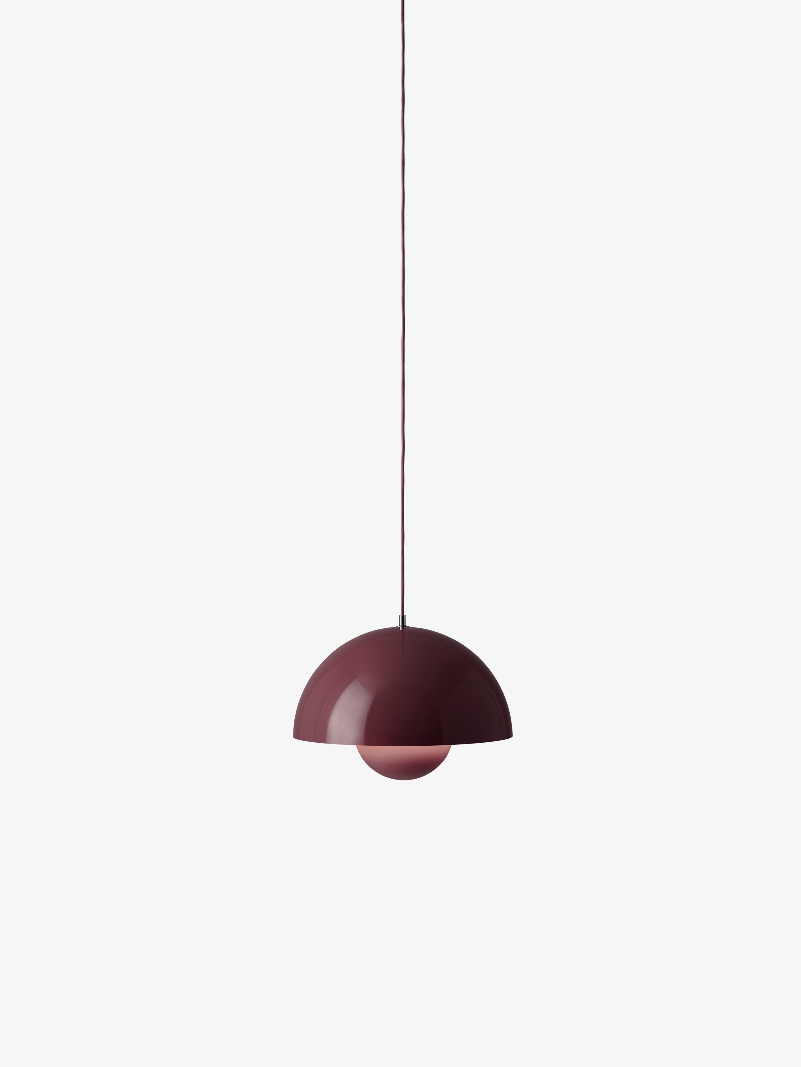 FLOWERPOT pendant lamp in dark plum
