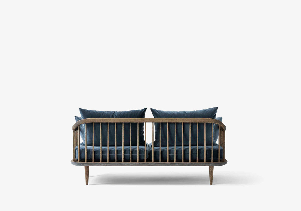 FLY SC2 upholstered two-seater sofa with a smoked oak base