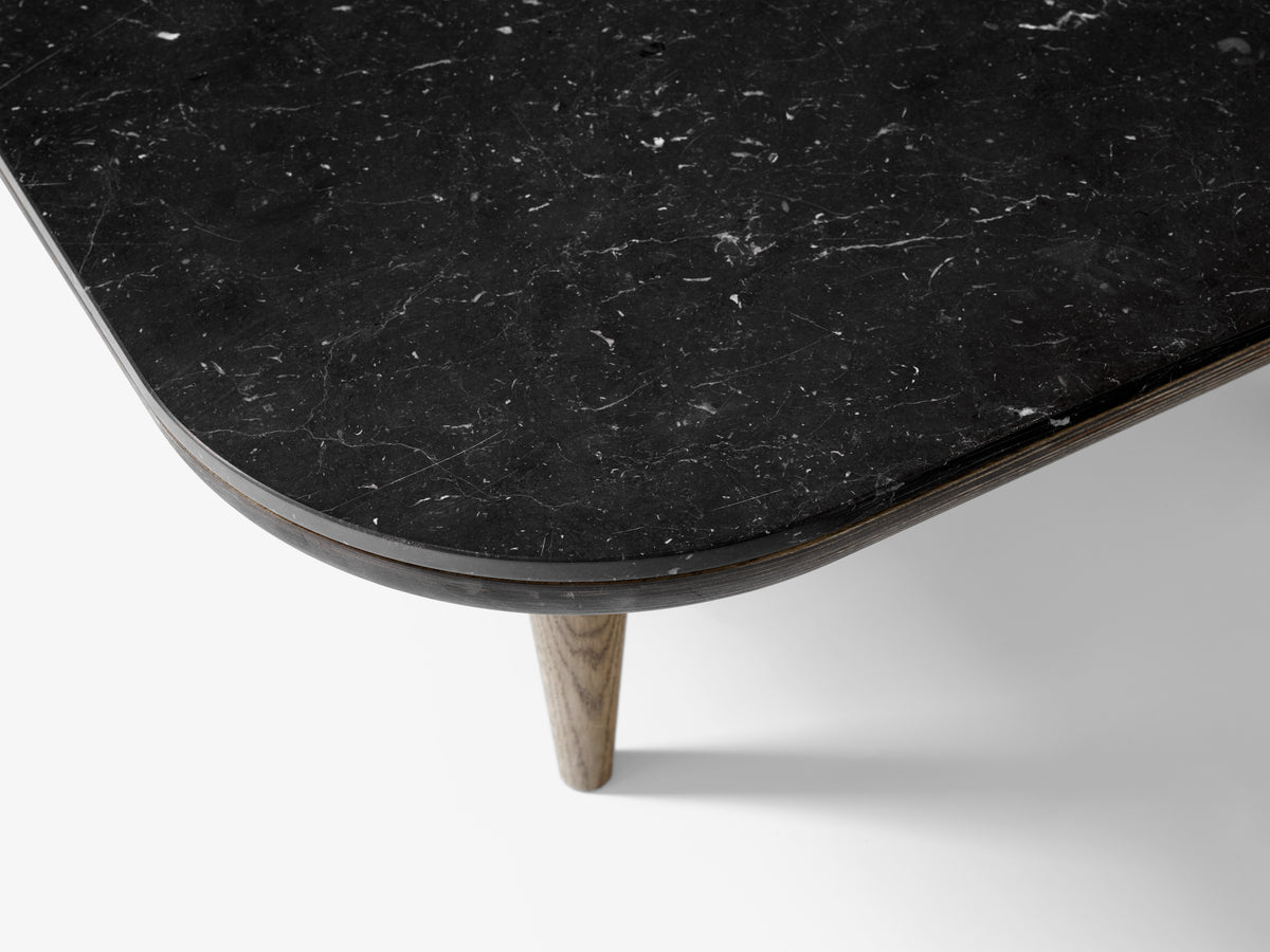FLY SC11 Coffee Table with Black Marble Top and Smoked Oak Base