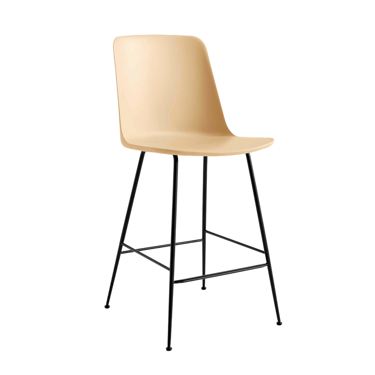 RELY Bar Stool Sand with Black Steel Base