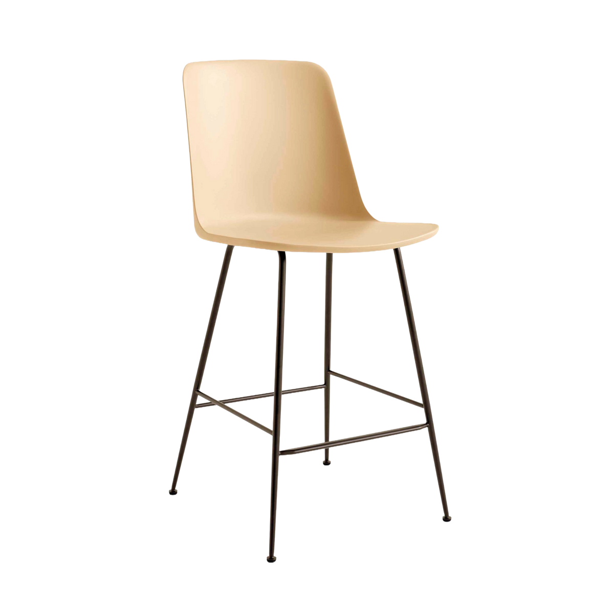 RELY Bar Stool Sand with Brown Steel Base