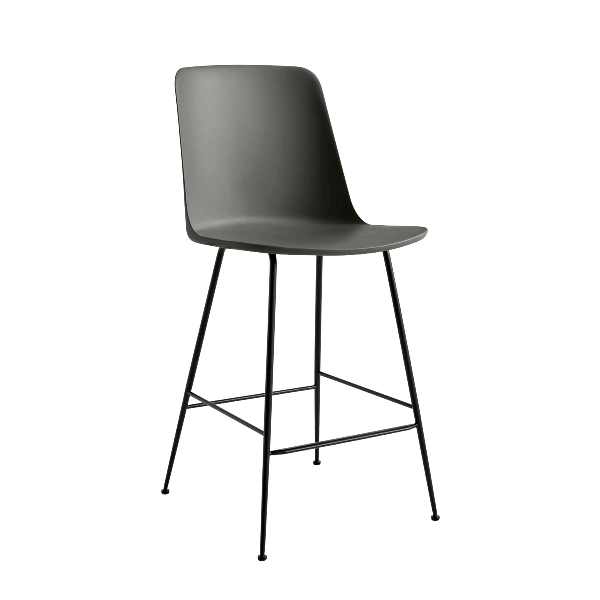 RELY Bar Stool Graphite with Black Steel Base