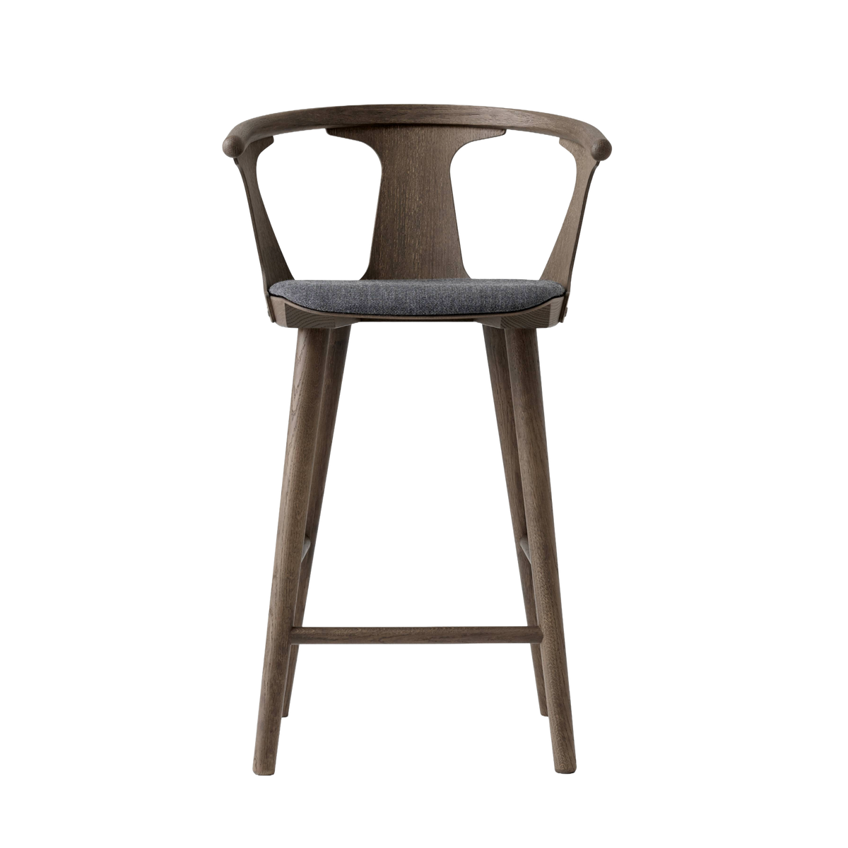 IN BETWEEN stool in smoked oiled oak with upholstered seat