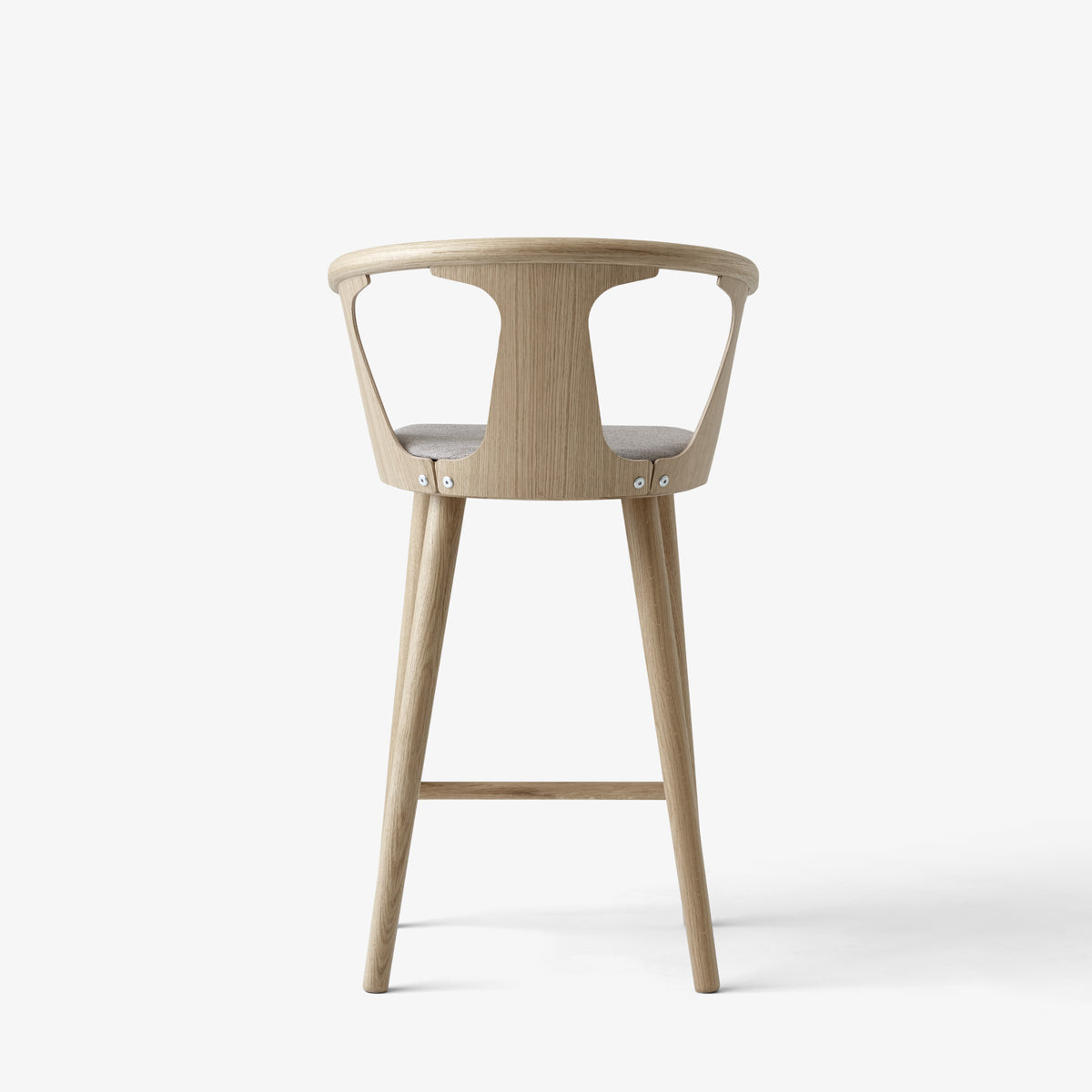 IN BETWEEN stool in black lacquered oak with upholstered seat