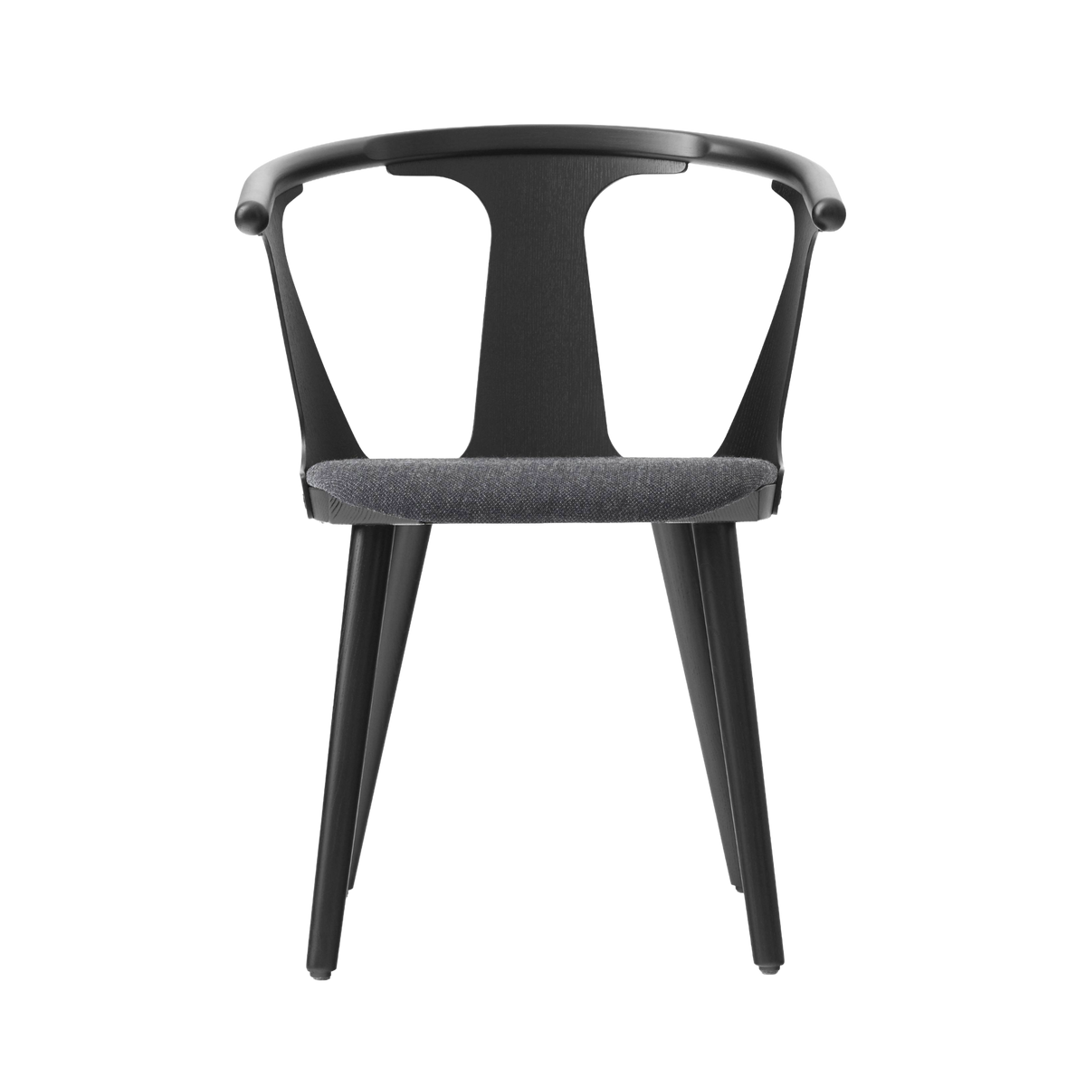 Chair IN BETWEEN SK2 black lacquered oak with upholstered seat