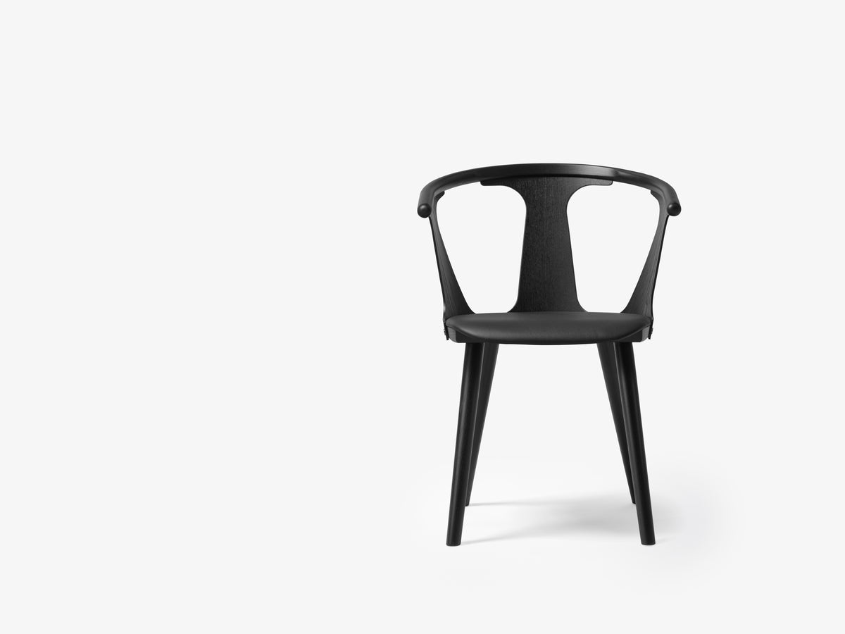 Chair IN BETWEEN SK2 black lacquered oak with upholstered seat