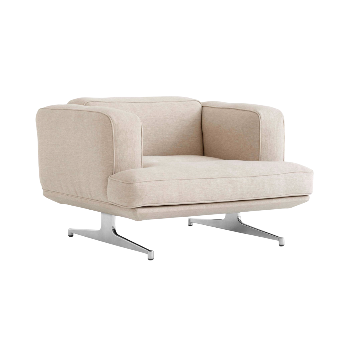 INLAND AV21 upholstered armchair with an aluminum base