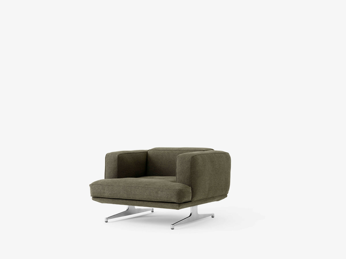 INLAND AV21 upholstered armchair with an aluminum base