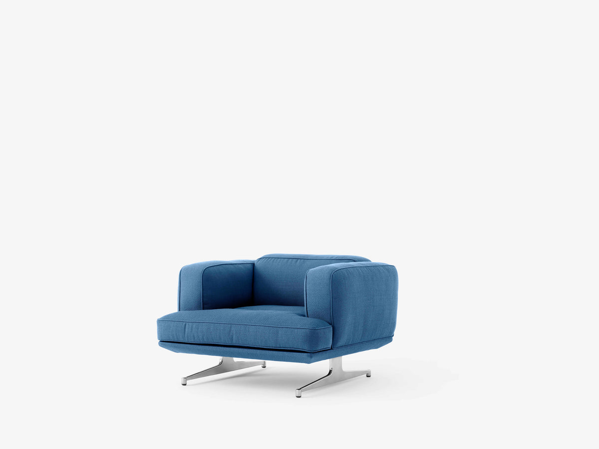 INLAND AV21 upholstered armchair with an aluminum base