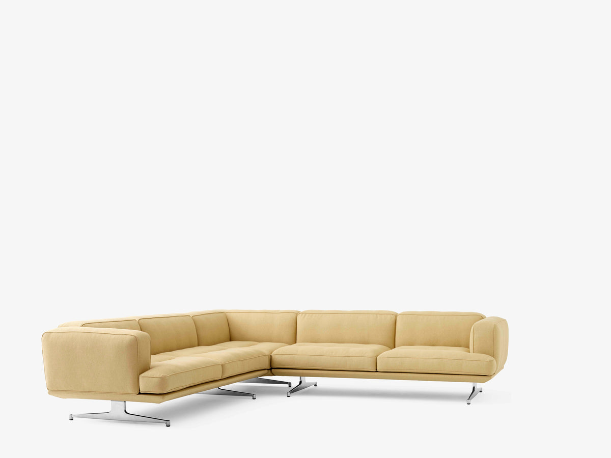 Symmetrical sofa INLAND AV41 upholstered with an aluminum base