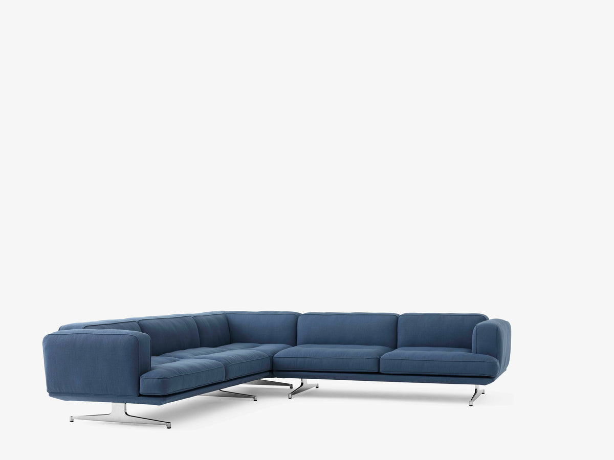 Symmetrical sofa INLAND AV41 upholstered with an aluminum base