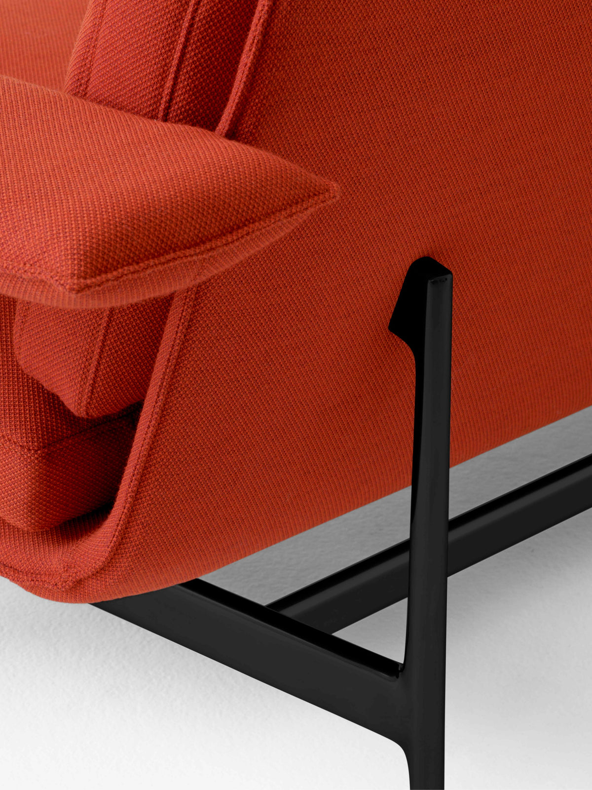 MEANTIME AV30 upholstered 2-seater sofa with black base