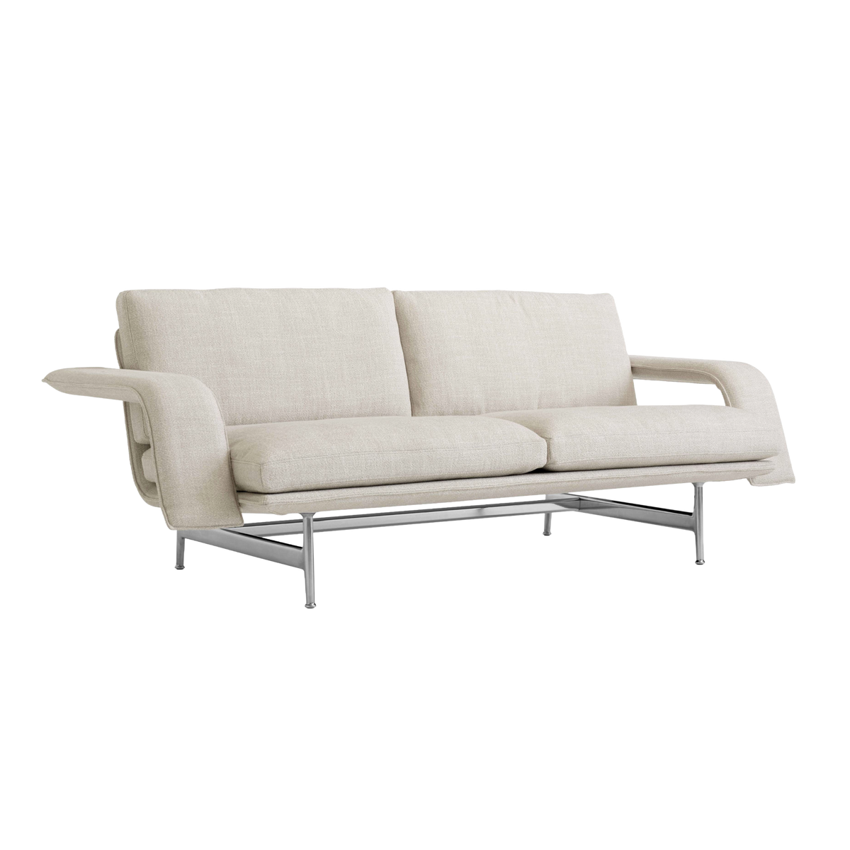 MEANTIME AV30 upholstered 2-seater sofa with aluminum base