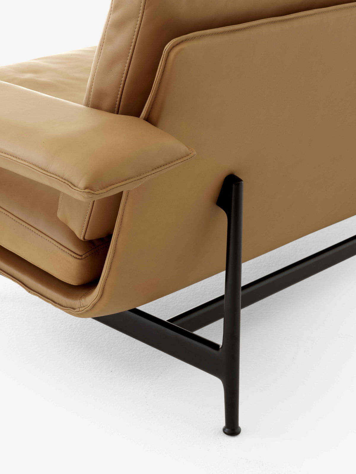 MEANTIME AV30 upholstered 2-seater sofa with black base