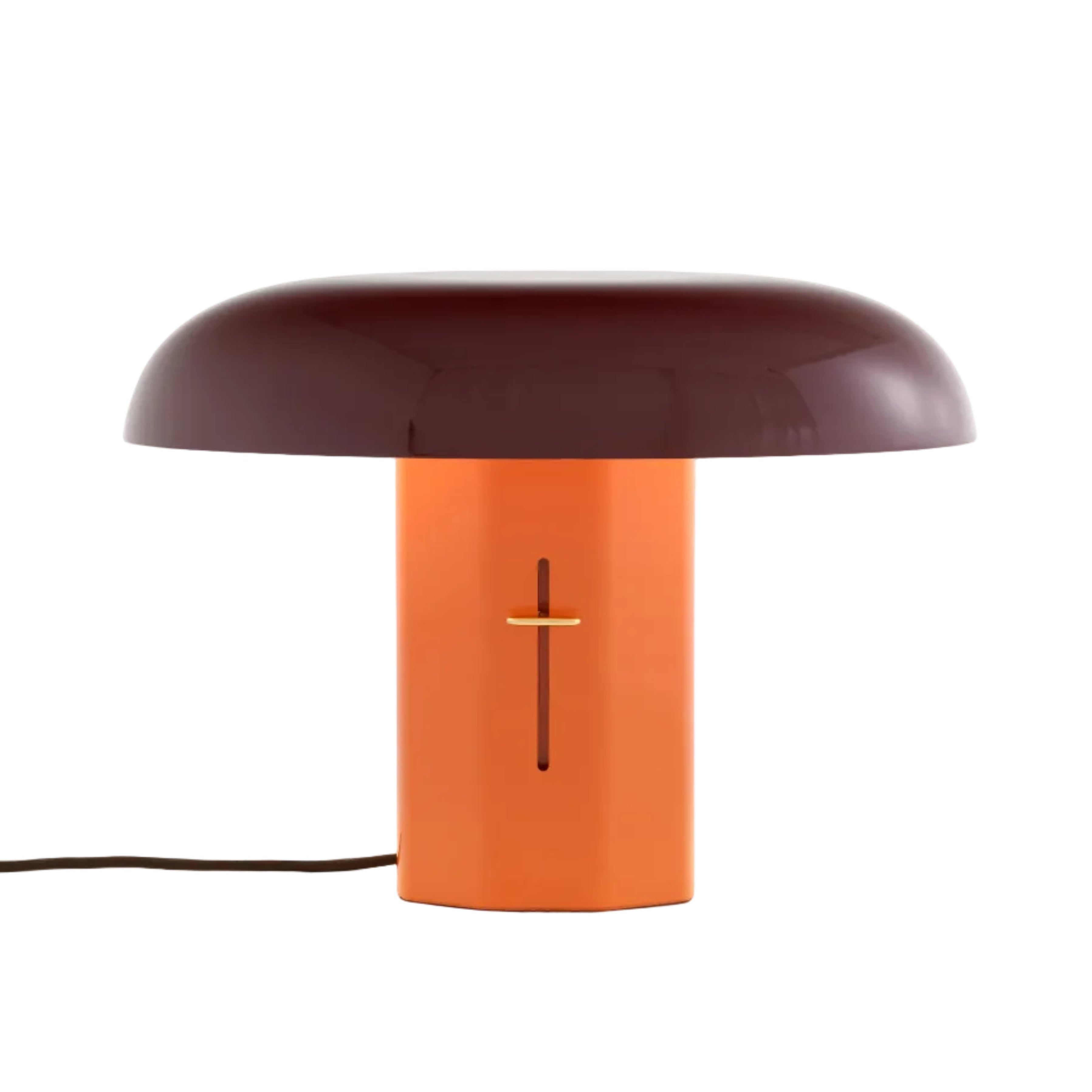 MONTERA JH42 table lamp with a ruby shade and amber base.