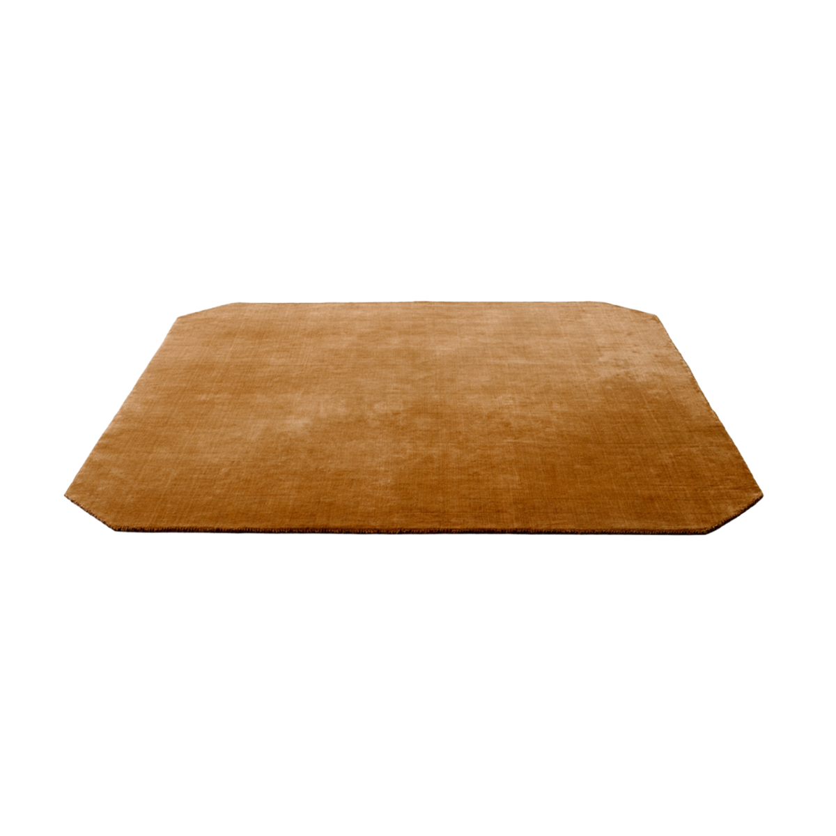 THE MOOR square rug with rounded corners in golden brown