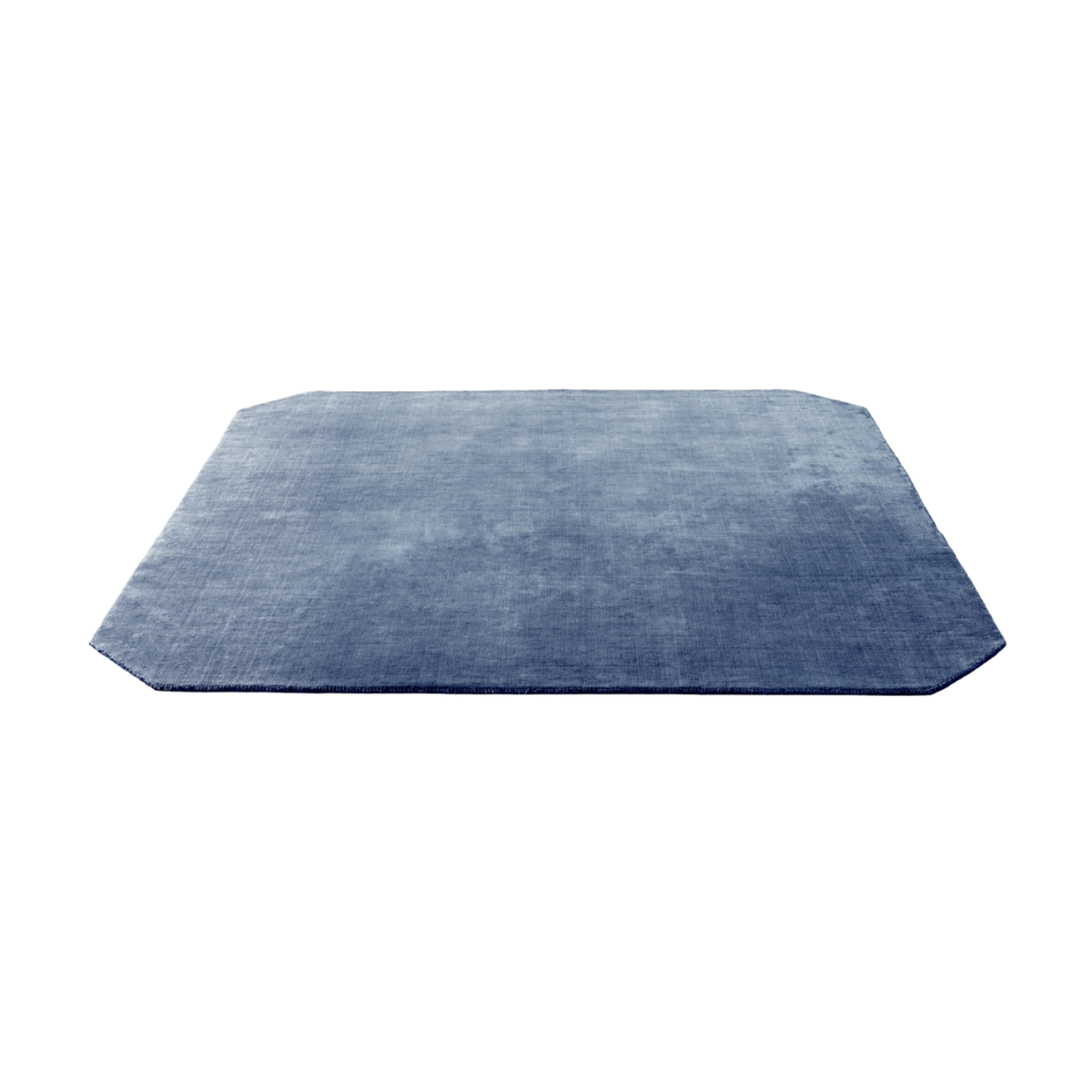 THE MOOR square rug with rounded corners in blue