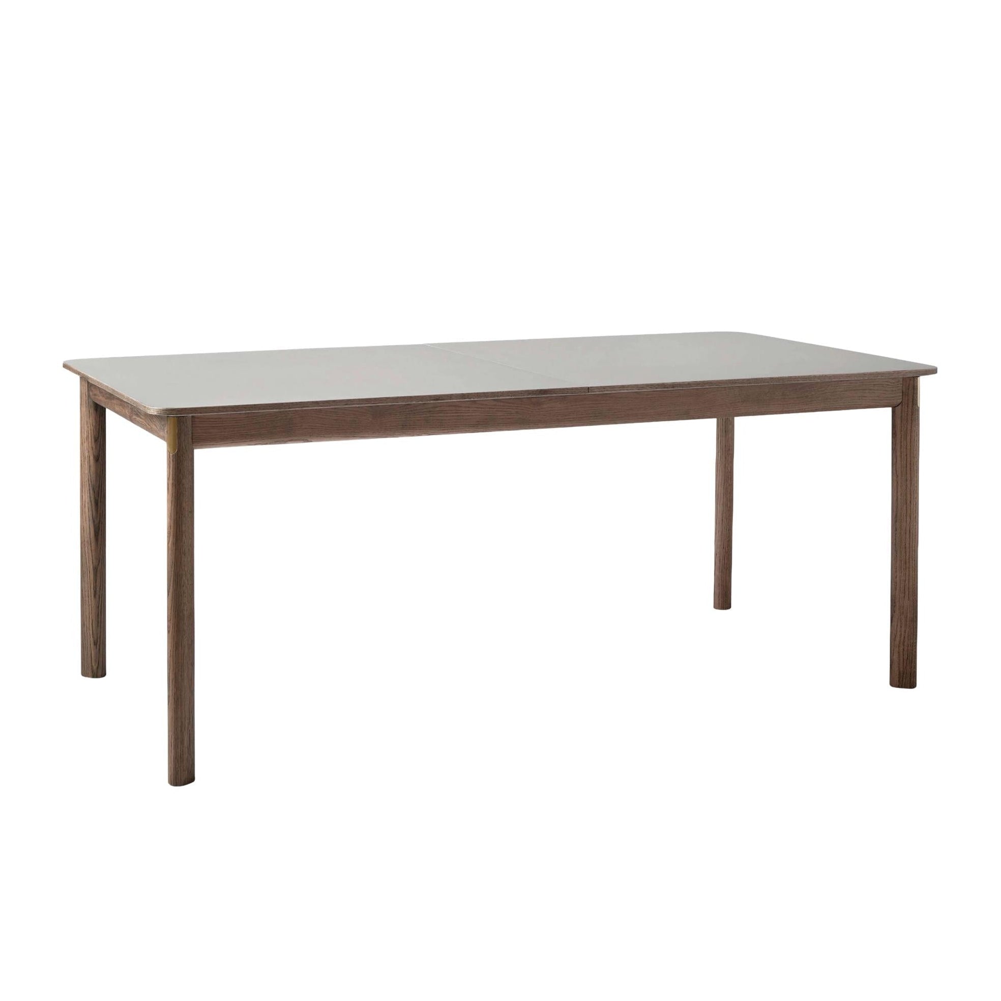 PATCH gray extendable table with a laminated top and a smoked oak base