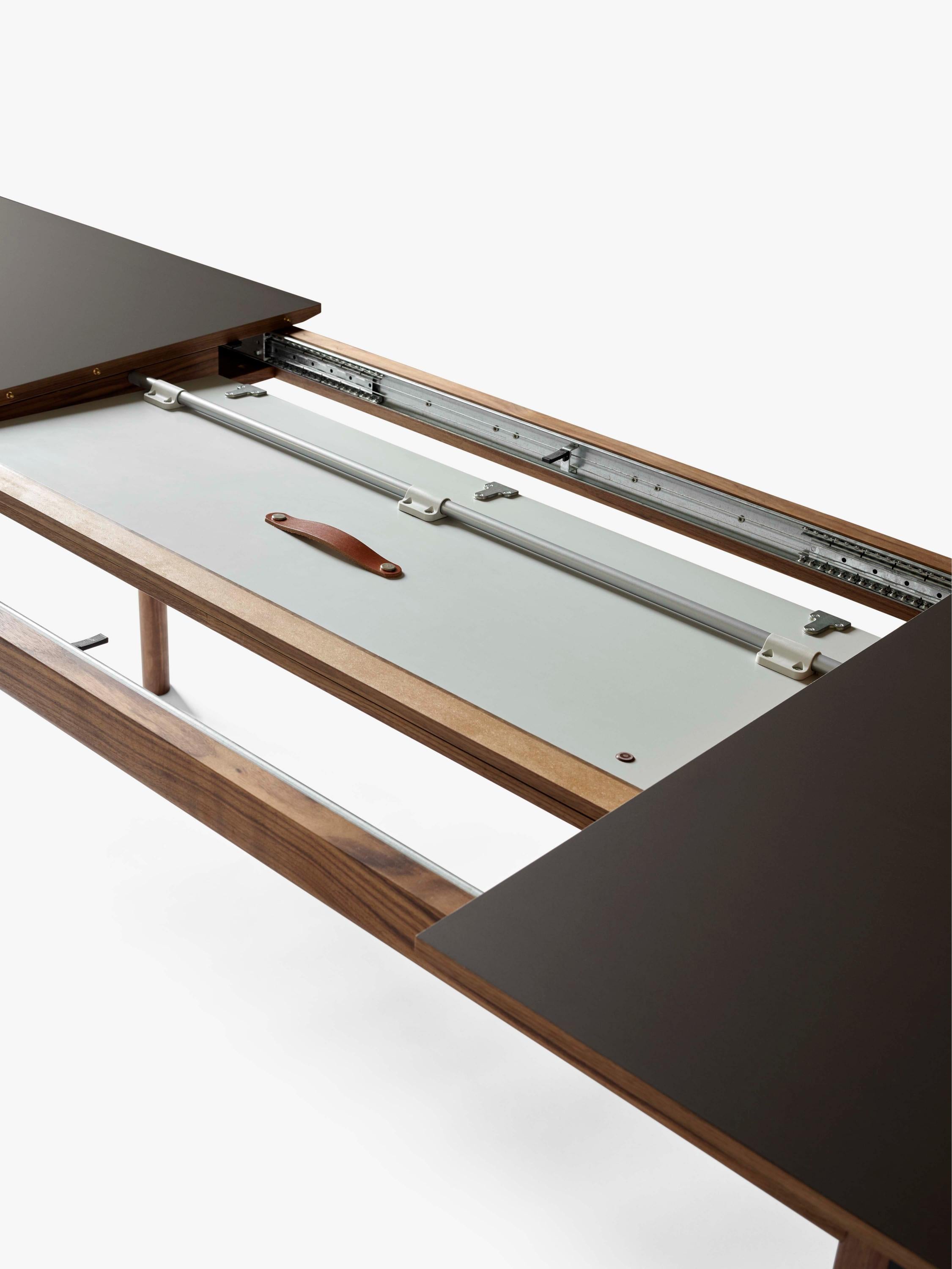 PATCH extendable table beige laminated top with oak base