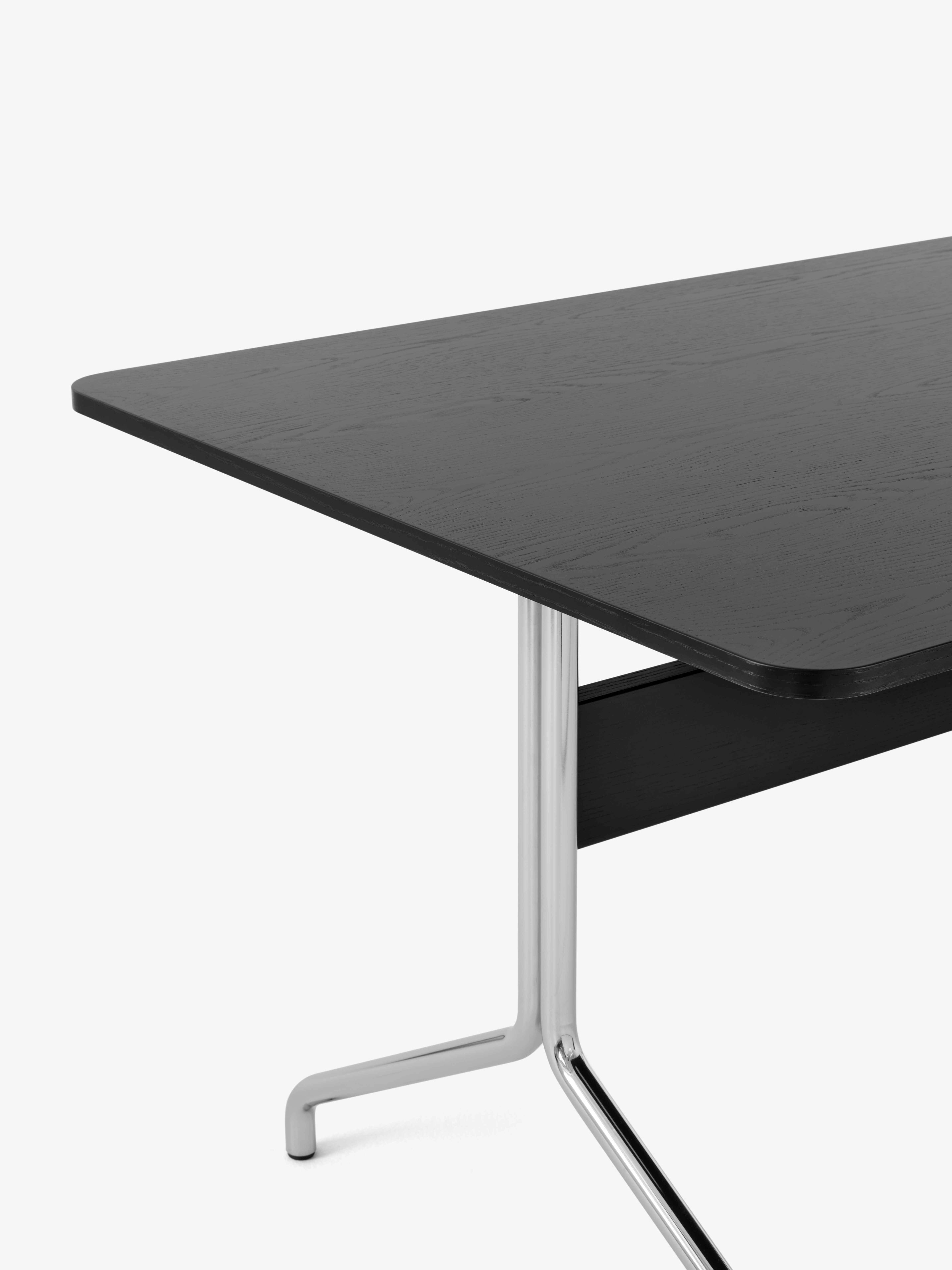 PAVILION table in black lacquered oak with a chrome base