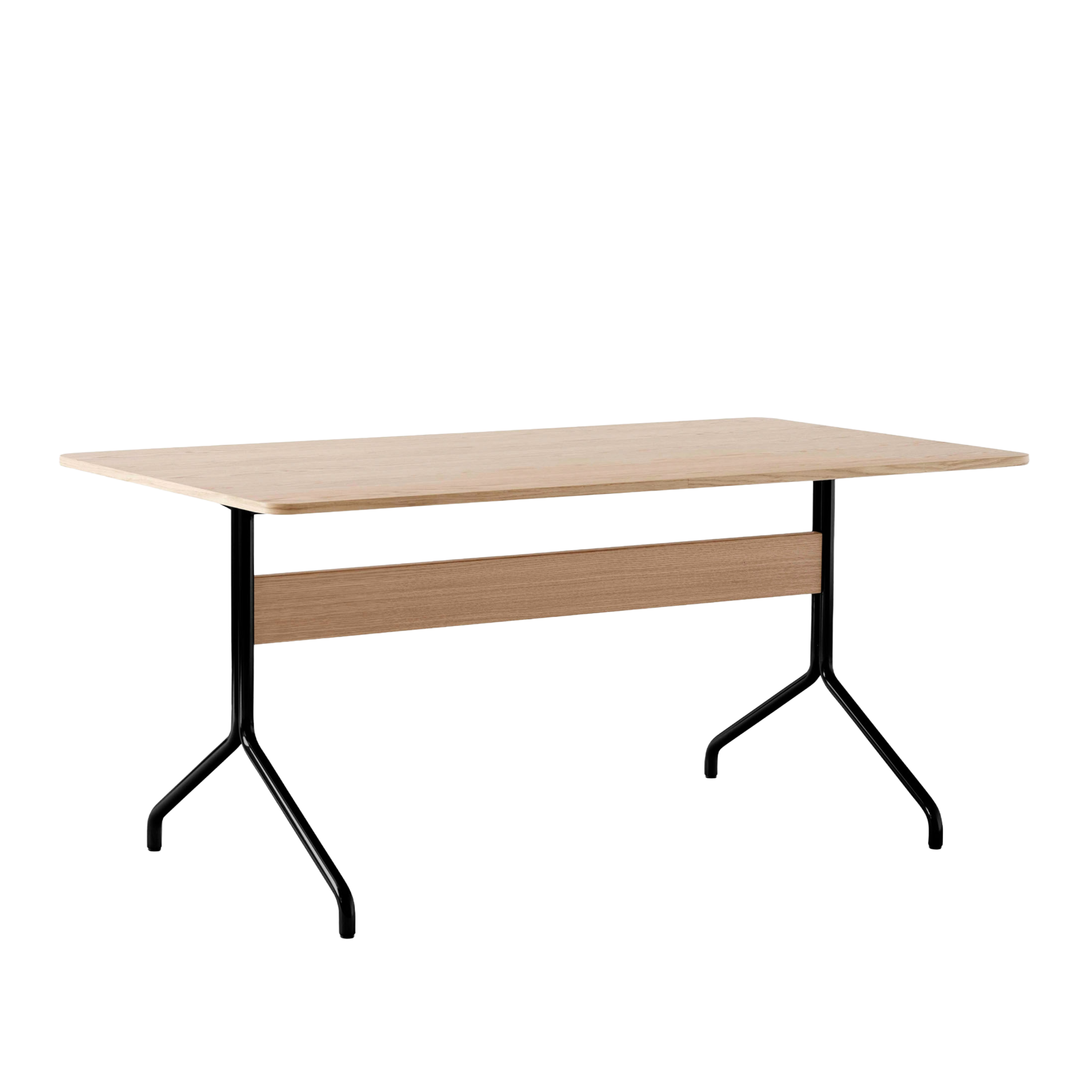 PAVILION table in lacquered oak with a black base