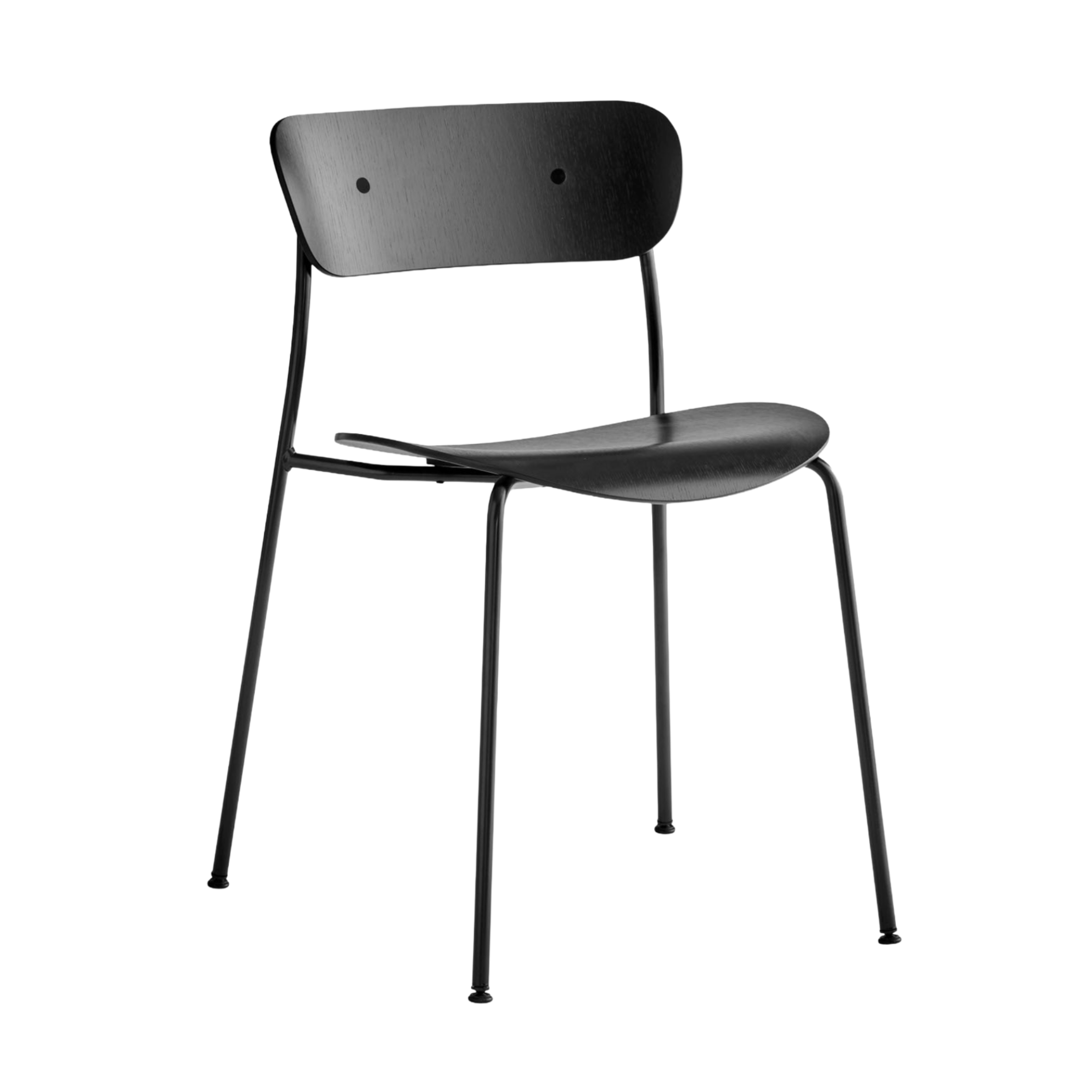 PAVILION AV1 Chair in Black Lacquered Oak with Black Base