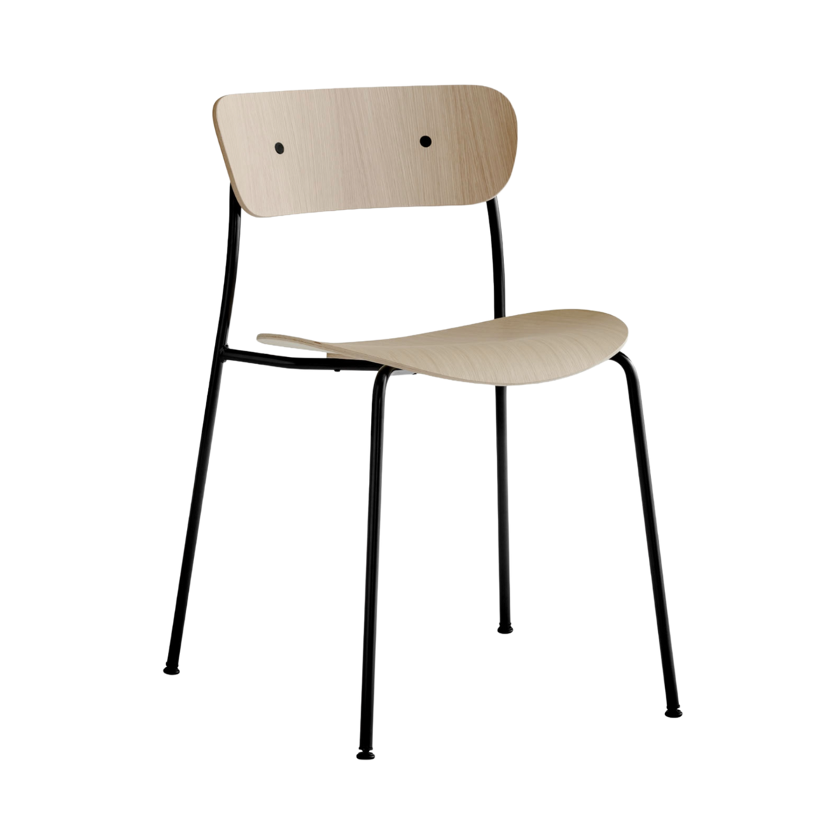 PAVILION AV1 chair in lacquered oak with a black base