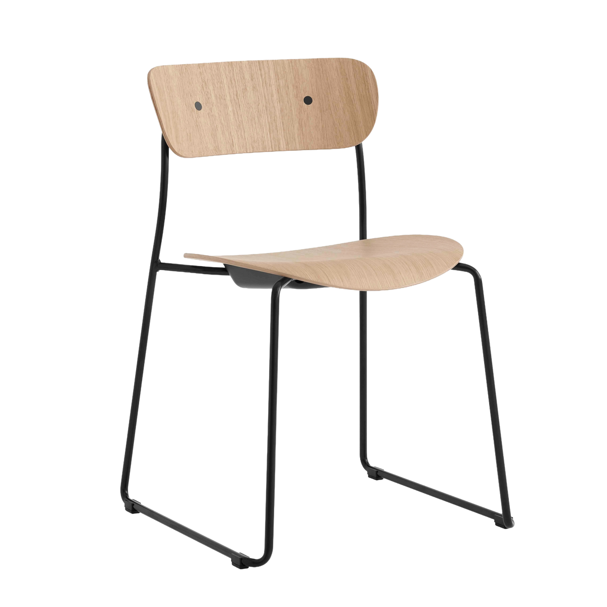 PAVILION AV51 chair in lacquered oak with a black base