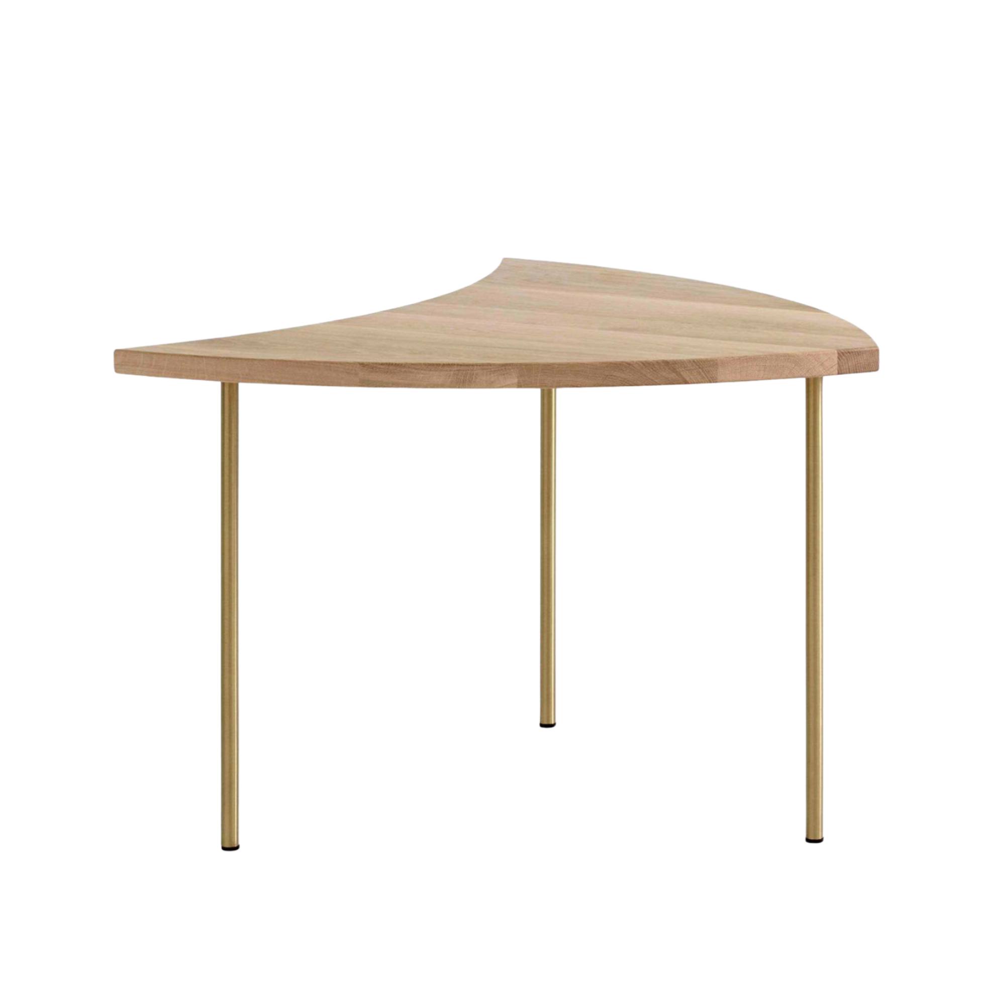 PINWHEEL HM7 Side Table in Oiled Oak with Brass Base