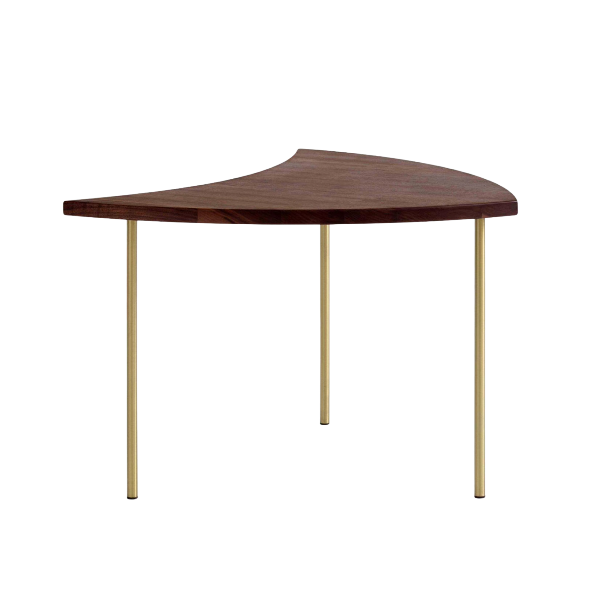 PINWHEEL HM7 Side Table, Oiled Walnut with Brass Base