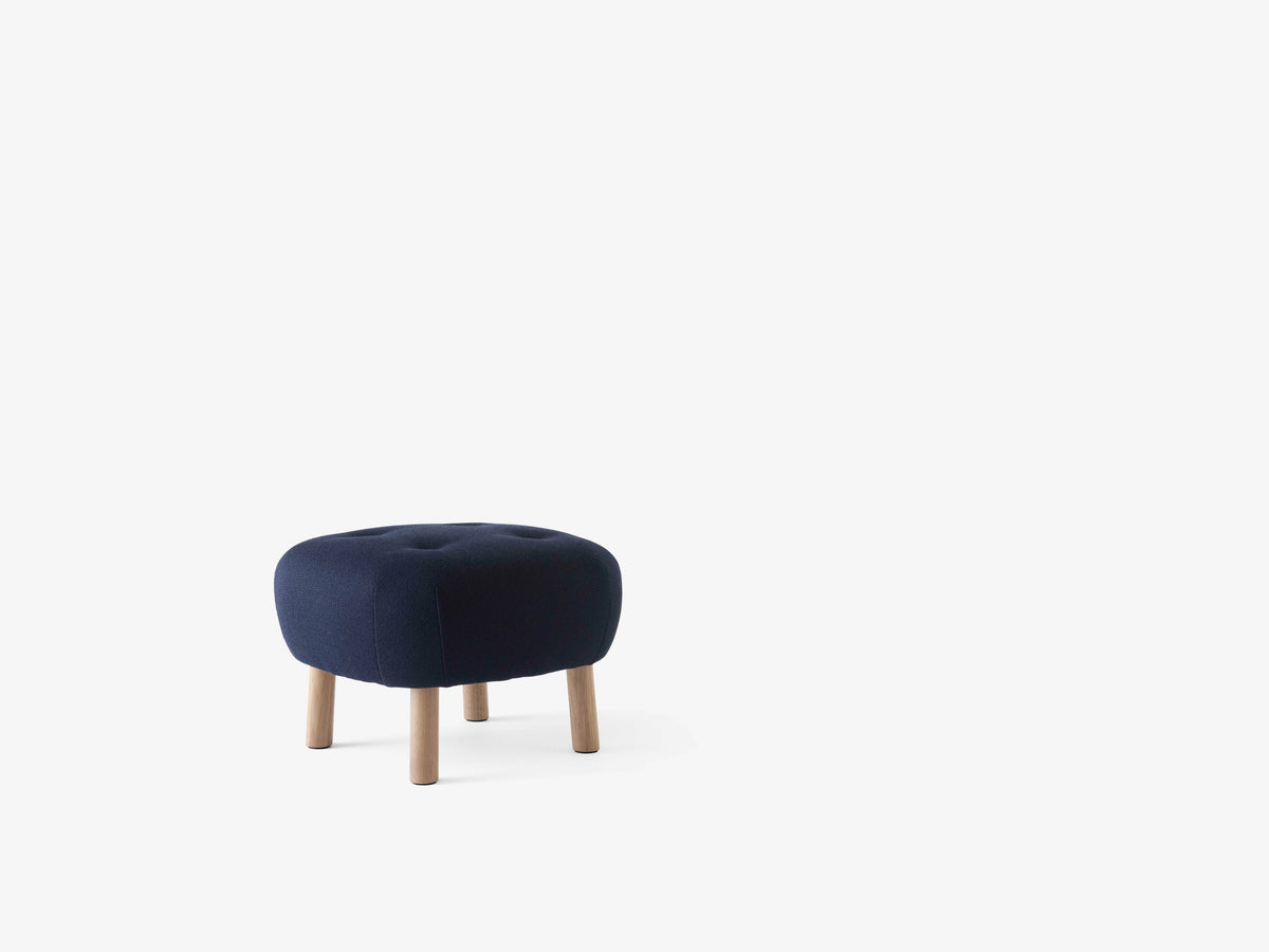 Upholstered footrest ATD1 with an oak base