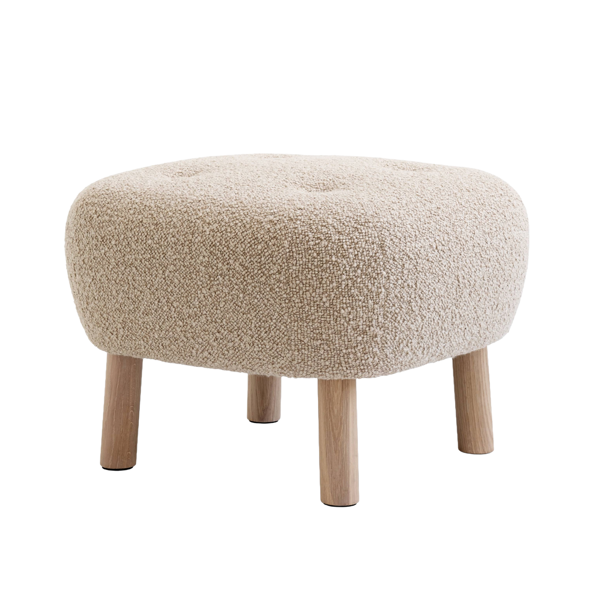 Upholstered footrest ATD1 with an oak base