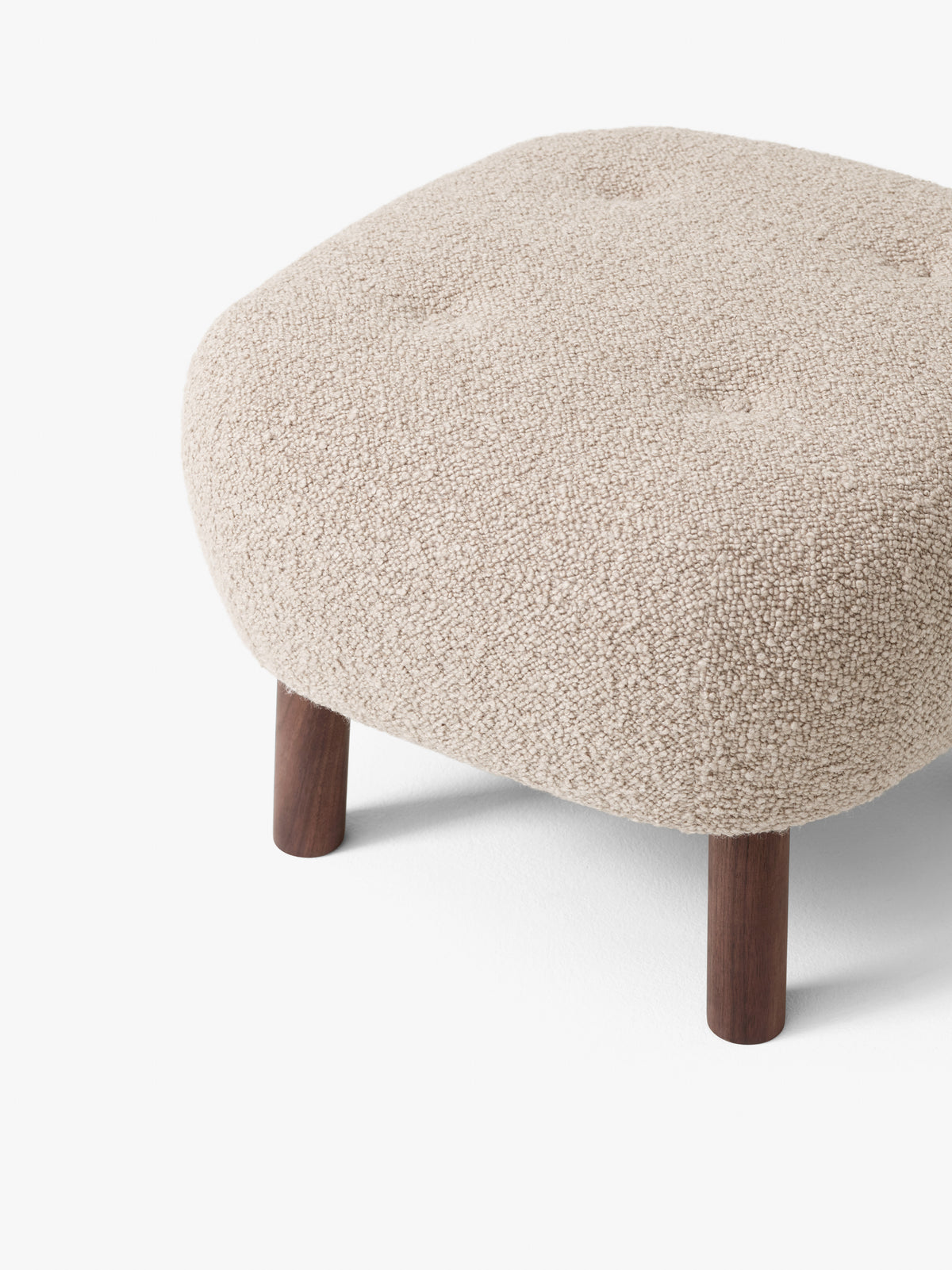 Upholstered footrest ATD1 with a walnut base