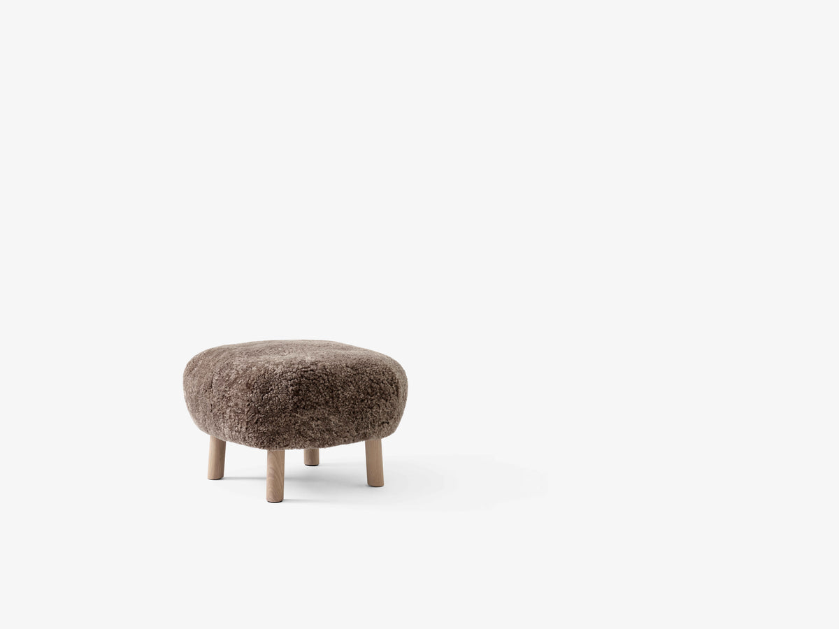 Upholstered footrest ATD1 with an oak base