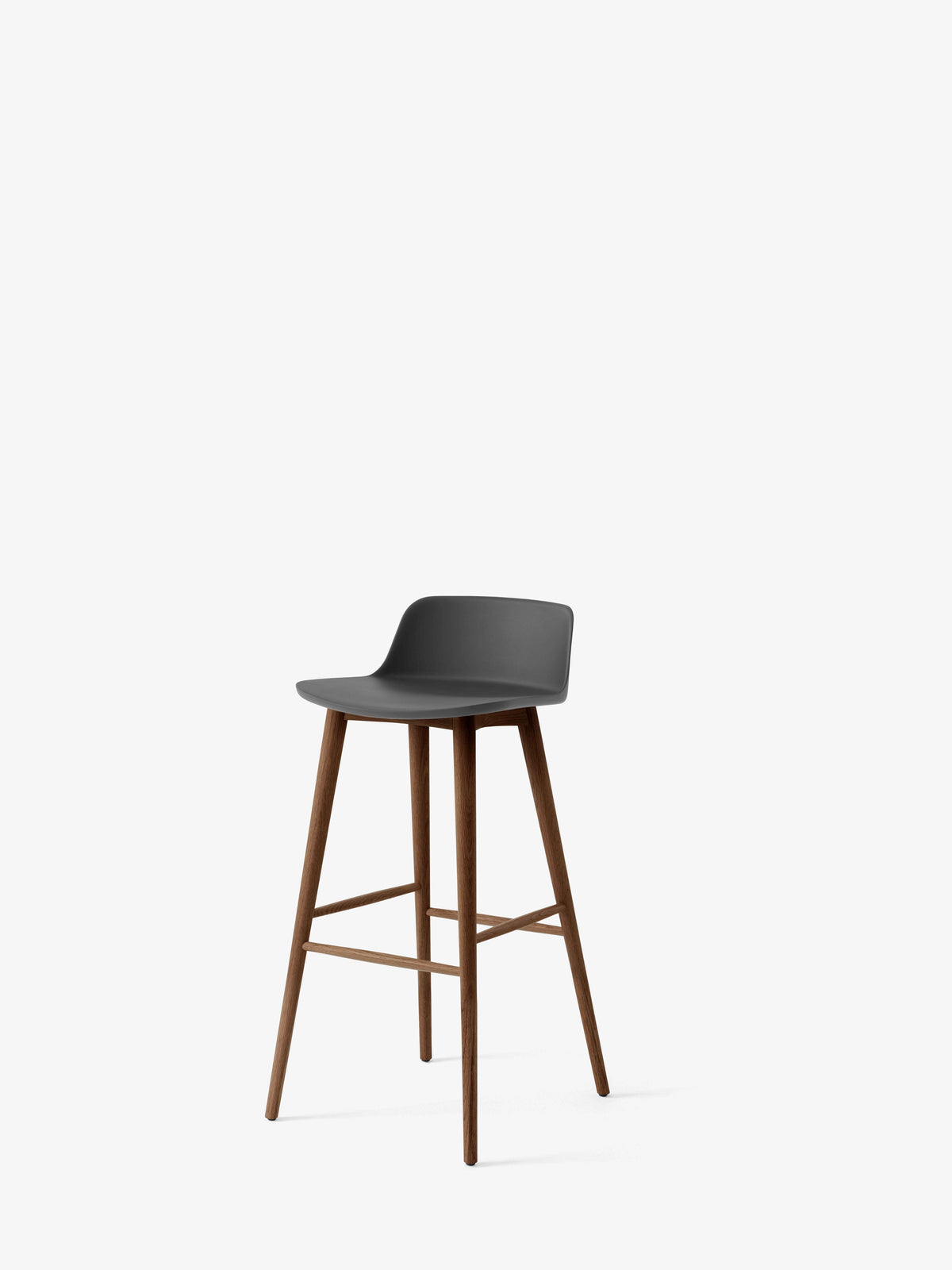 RELY Stool in Graphite with Walnut Base