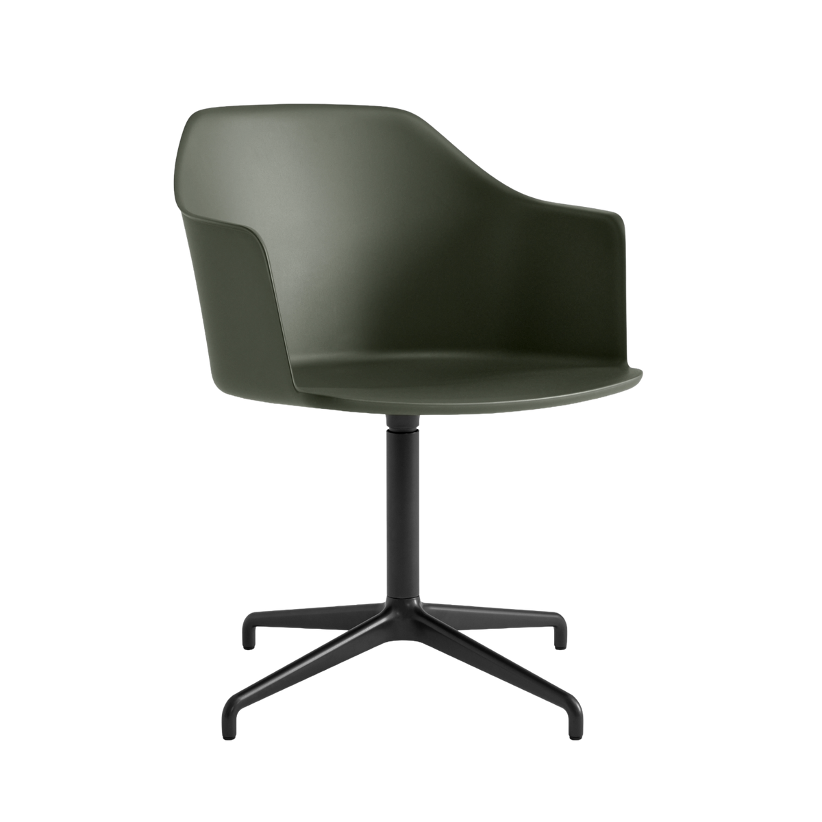 RELY HW38 office chair in dark green with a black aluminum base