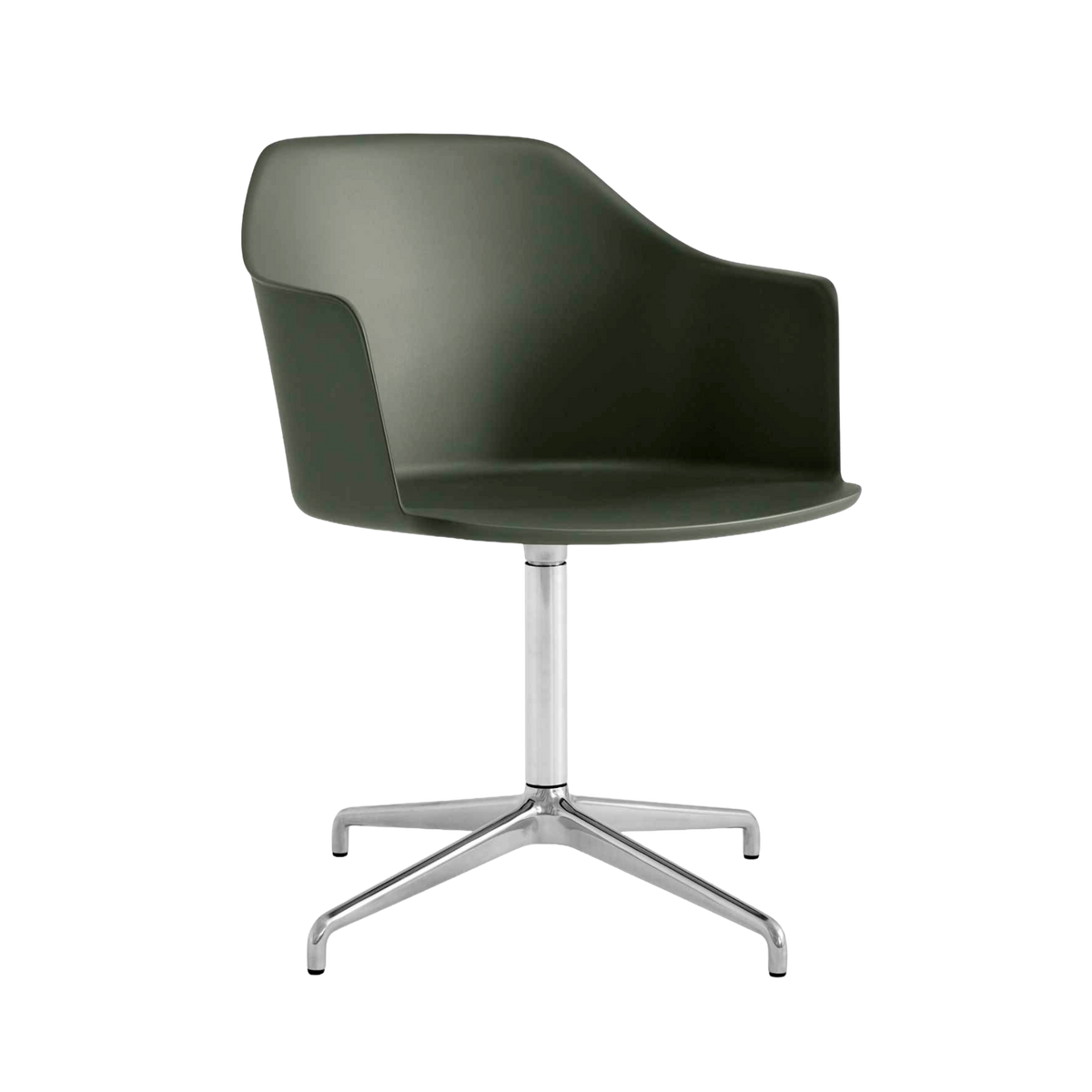 RELY HW38 office chair in dark green with an aluminum base