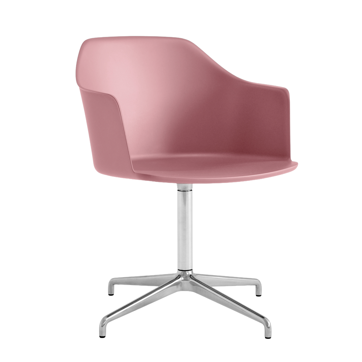 RELY HW38 office chair in light pink with an aluminum base