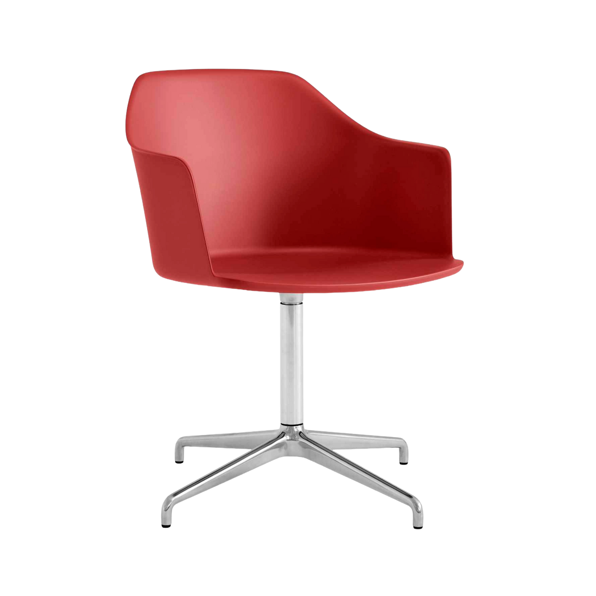 RELY HW38 office chair in red with an aluminum base