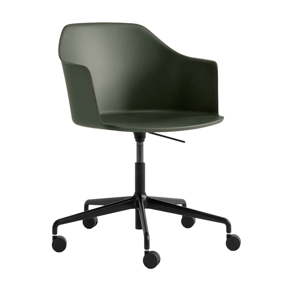 RELY HW53 Office Chair in Dark Green with Black Aluminum Base
