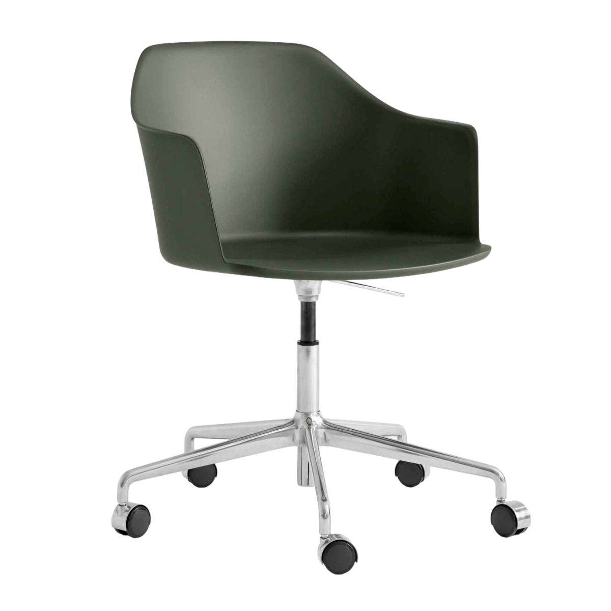 RELY HW53 Office Chair in Dark Green with Aluminum Base
