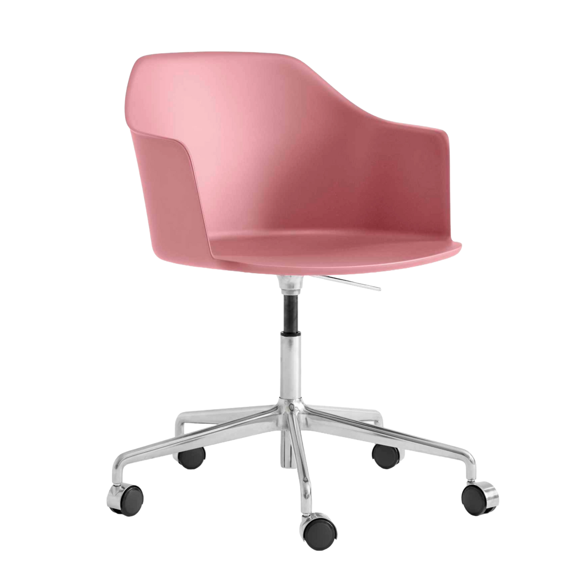 RELY HW53 Office Chair in Light Pink with Aluminum Base